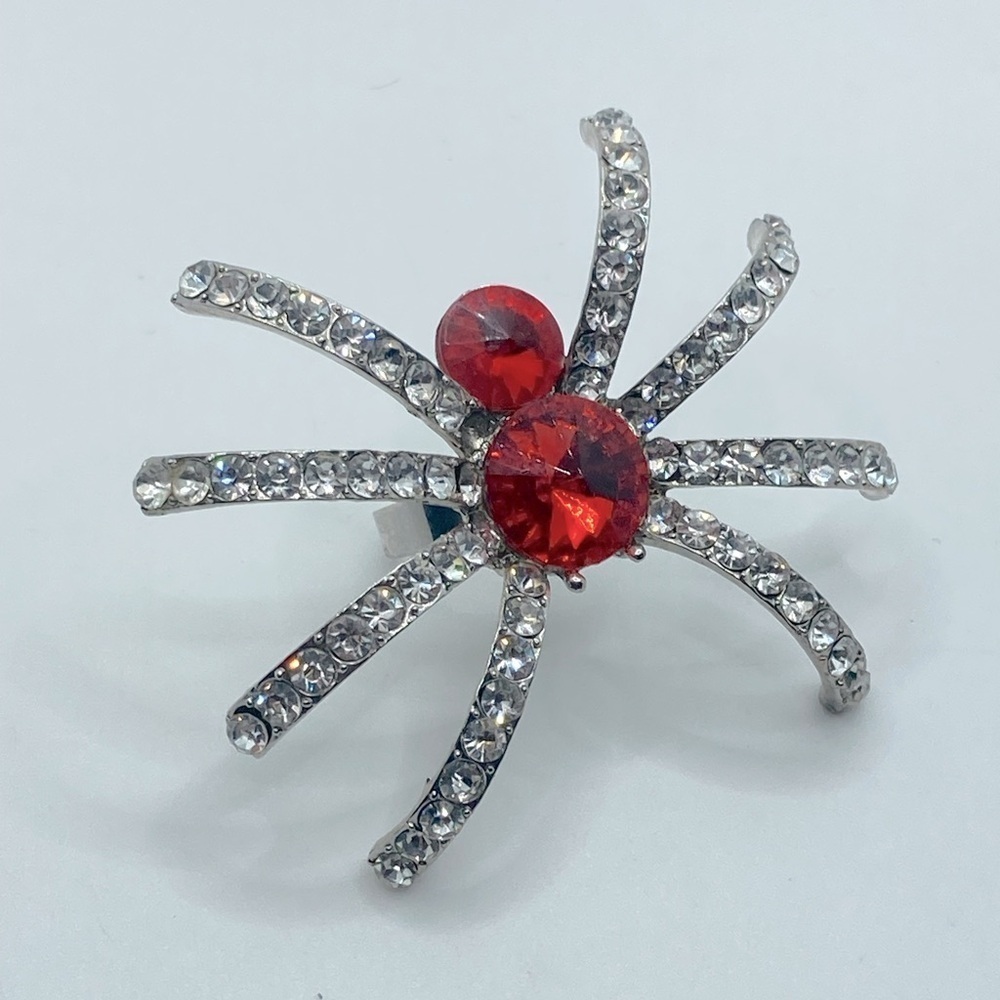 VINTAGE LBVYR Halloween Costume Cocktail Ring Spider Adjustable OS